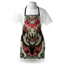 Leopard Head Horns Wings Apron