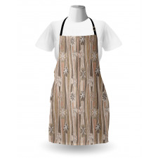 Flowers on Wavy Stripes Apron