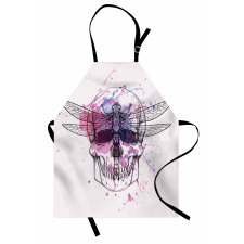 Skull Dragonfly Grunge Apron