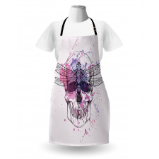 Skull Dragonfly Grunge Apron