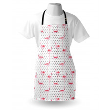 Flamingo Birds Polka Dots Apron