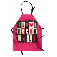 Müzik Mutfak Önlüğü Rock and Roll Desenli