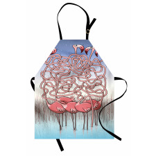 Flamingos Maze Game Joy Apron