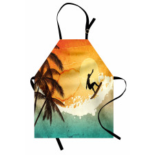 Yaz Mutfak Önlüğü Sörfçü ve Palmiye