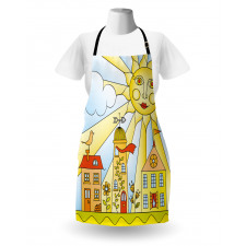 Childlike Smiling Sun Apron