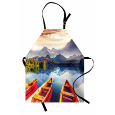 Mountains Shore Boats Apron