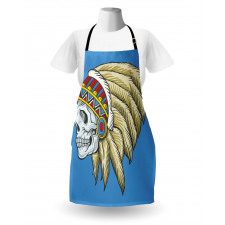 Skull with Feathers Folk Apron