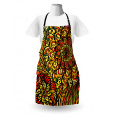 Abstract Curly Floral Apron