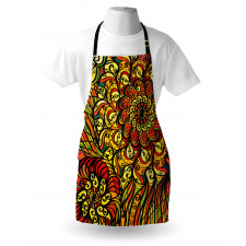 Abstract Curly Floral Apron
