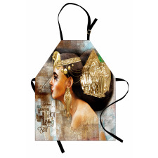 Mısır Mutfak Önlüğü Kleopatra Desenli