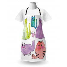 Cats in Watercolor Style Apron