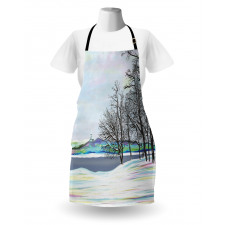 Rural Winter Forest Art Apron