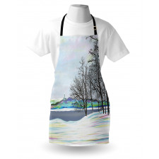 Rural Winter Forest Art Apron