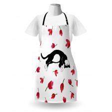 Cat Sleeping Tulips Apron