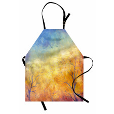 Autumn Trees Gulls Sky Apron