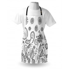 Doodle Swirled Flowers Apron