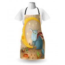 Cat Mouse Crescent Moon Apron