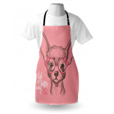 Girl Chihuahua Sketch Words Apron