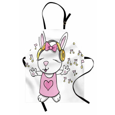 Cartoon Rock Star Bunny Apron