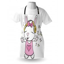 Cartoon Rock Star Bunny Apron