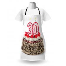 Cake Cherries Candles Apron