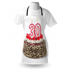 Cake Cherries Candles Apron