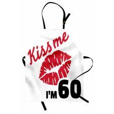 Kiss Me I am 60 Words Apron