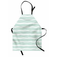 Wavy Lines White Striped Apron