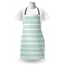 Wavy Lines White Striped Apron