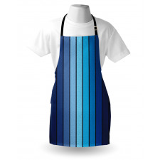 Soyut Mutfak Önlüğü Boyuna Mavi Çizgili