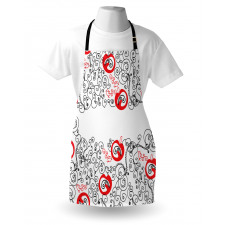 Sketchy Birds Swirls Apron