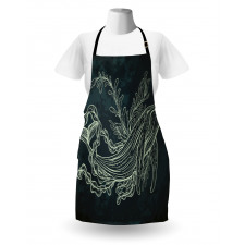 Doodle Coral Reef Seaweed Apron