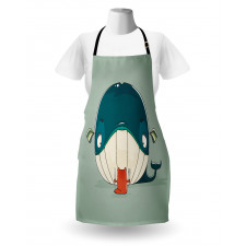 Kitten Eating Huge Fish Apron