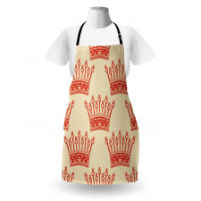 Vintage Red Crown Pattern Apron