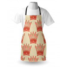 Vintage Red Crown Pattern Apron