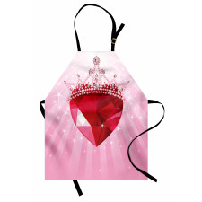 Red Heart Crown Girls Apron