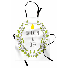 Green Wreath Words Crown Apron