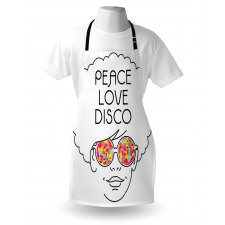 Girl Afro Hair Glasses Apron