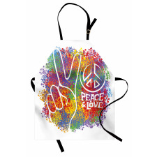Hippi Mutfak Önlüğü Aşk ve Barış
