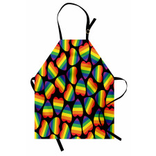 Hearts Gay Pride Flag Apron