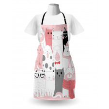 Funny Kittens Humor Doodle Apron