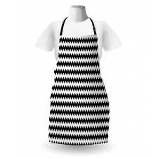 Zigzags Black and White Apron