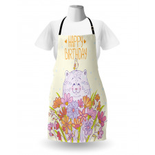 Happy Cat Bird Flowers Apron