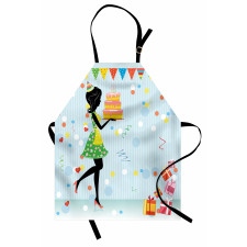 Mother with Cake Cartoon Apron