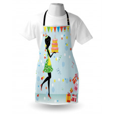 Mother with Cake Cartoon Apron