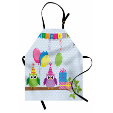 Cartoon Owl at Party Apron