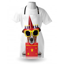 Doğum Günü Mutfak Önlüğü Sarı Gözlüklü Köpek