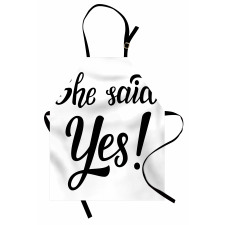 She Said Yes Words Apron