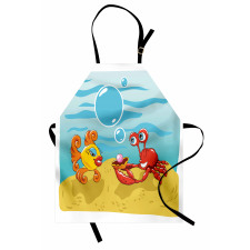 Fish Crab Cartoon Apron