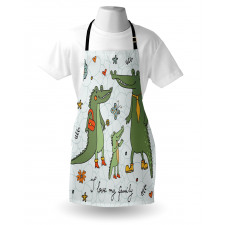 Alligator Family Cartoon Apron